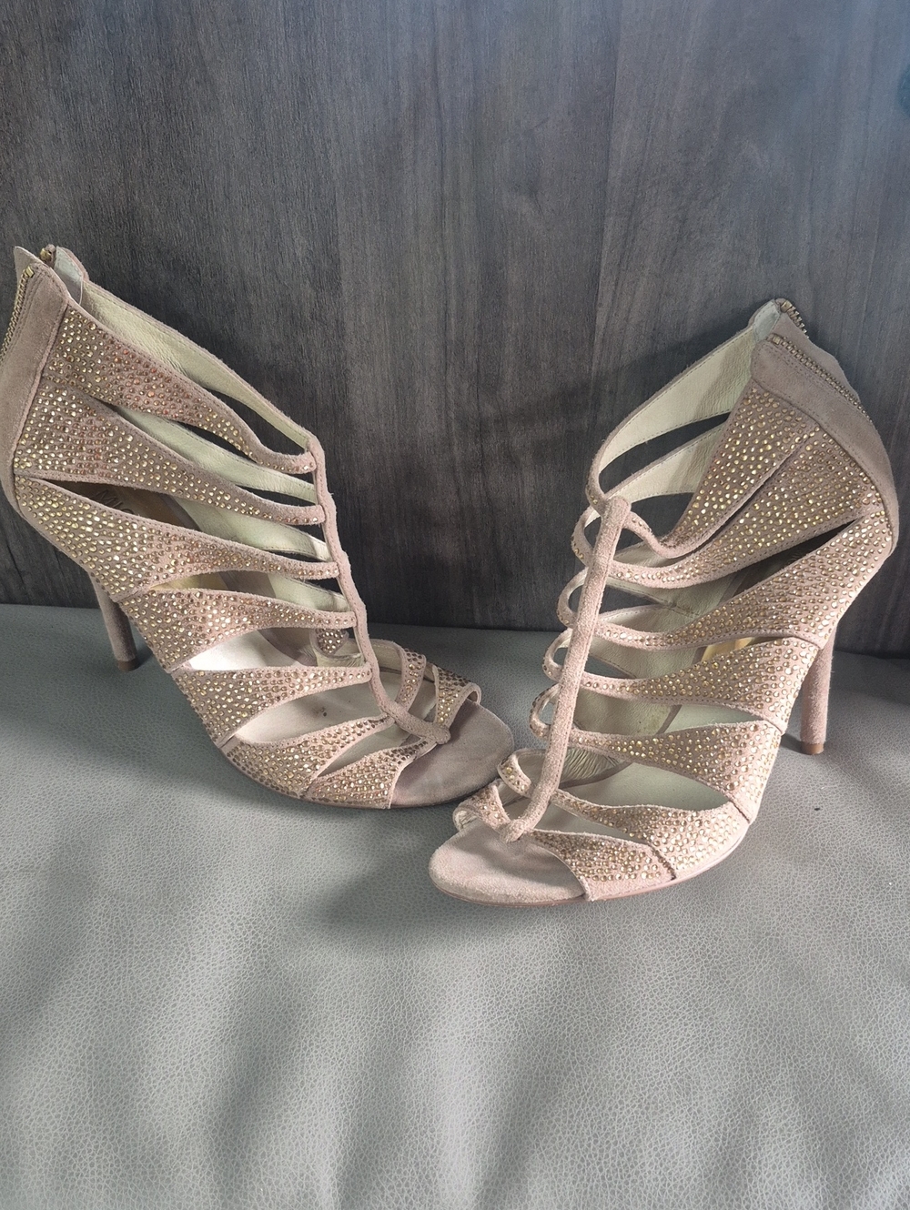 Michael Kors Rhinestone Strappy High Heel Sandals -